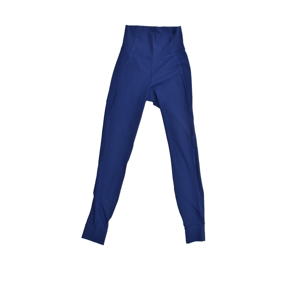Lululemon Athletica Blue Mesh Panel High Rise Leggings Women Size 4
